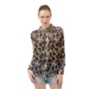 Modern Camo Tropical Print Design Long Sleeve Chiffon Shirt View1