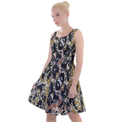 Modern Camo Tropical Print Design Knee Length Skater Dress