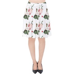 Love Spring Floral Velvet High Waist Skirt by Janetaudreywilson