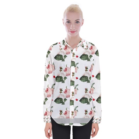 Love Spring Floral Womens Long Sleeve Shirt by Janetaudreywilson