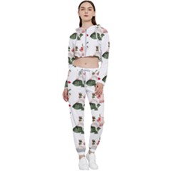 Love Spring Floral Cropped Zip Up Lounge Set