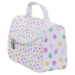 Valentines Day Candy Hearts Pattern - White Satchel Handbag by JessySketches