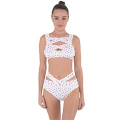 Valentines Day Candy Hearts Pattern - White Bandaged Up Bikini Set  by JessySketches