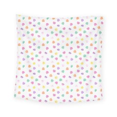 Valentines Day Candy Hearts Pattern - White Square Tapestry (small) by JessySketches