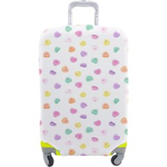 Valentines Day Candy Hearts Pattern - White Luggage Cover (large) by JessySketches