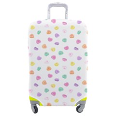 Valentines Day Candy Hearts Pattern - White Luggage Cover (medium) by JessySketches