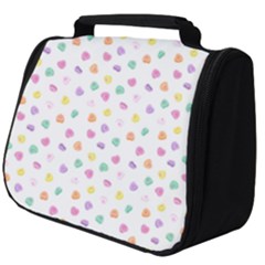 Valentines Day Candy Hearts Pattern - White Full Print Travel Pouch (big) by JessySketches