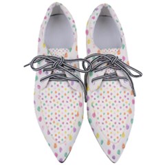 Valentines Day Candy Hearts Pattern - White Pointed Oxford Shoes