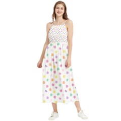 Valentines Day Candy Hearts Pattern - White Boho Sleeveless Summer Dress