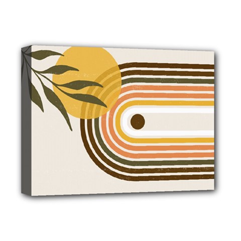 Sun Moon Leaves Boho Minimalist Deluxe Canvas 16  X 12  (stretched)  by NiOng