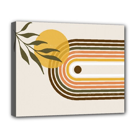 Sun Moon Leaves Boho Minimalist Deluxe Canvas 20  X 16  (stretched)
