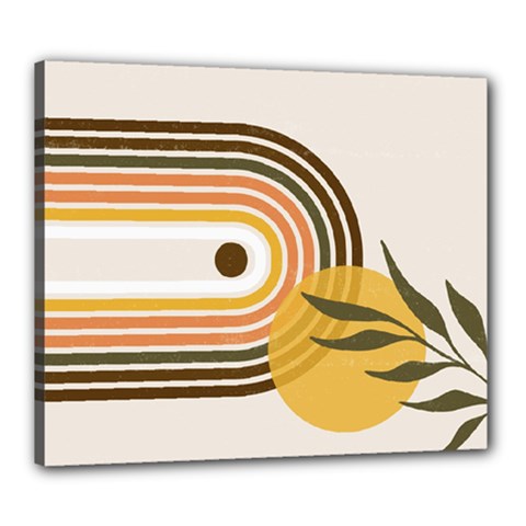 Sun Moon Leaves Boho Minimalist Canvas 24  X 20  (stretched) by NiOng