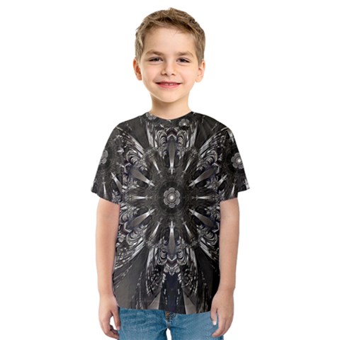 Mechanical Mandala Kids  Sport Mesh Tee by MRNStudios