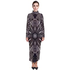 Mechanical Mandala Turtleneck Maxi Dress by MRNStudios