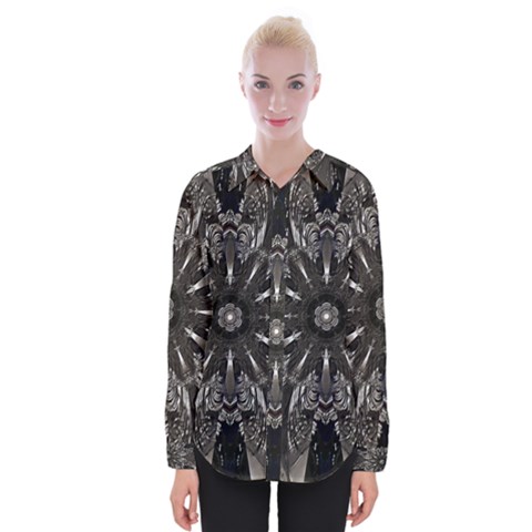 Mechanical Mandala Womens Long Sleeve Shirt by MRNStudios