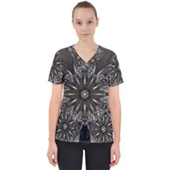 Mechanical Mandala Women s V-neck Scrub Top by MRNStudios