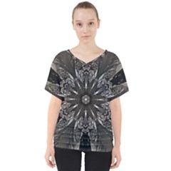 Mechanical Mandala V-neck Dolman Drape Top by MRNStudios