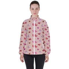 Sweet Heart Women s High Neck Windbreaker by SychEva