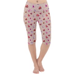 Sweet Heart Lightweight Velour Cropped Yoga Leggings by SychEva