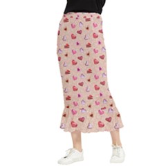 Sweet Heart Maxi Fishtail Chiffon Skirt by SychEva