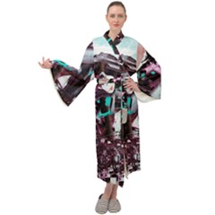 Merlot Lover Maxi Velour Kimono by MRNStudios