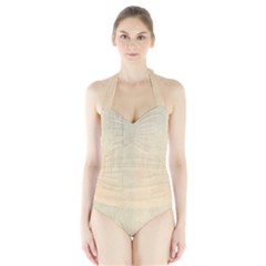 Wood floor art Halter Swimsuit