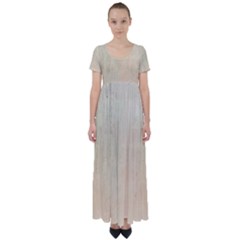 Wood floor art High Waist Short Sleeve Maxi Dress