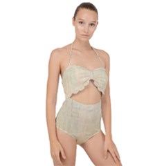 Wood floor art Scallop Top Cut Out Swimsuit