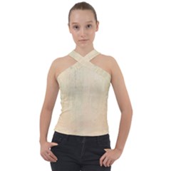 Wood floor art Cross Neck Velour Top