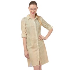 Wood floor art Long Sleeve Mini Shirt Dress