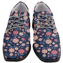 Flowers Pattern Women Heeled Oxford Shoes by Sparkle