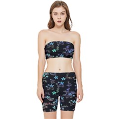 Flowers Pattern Stretch Shorts And Tube Top Set by Sparkle