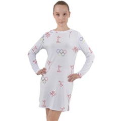 Types Of Sports Long Sleeve Hoodie Dress by UniqueThings
