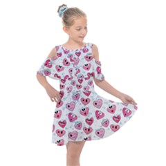 Funny Hearts Kids  Shoulder Cutout Chiffon Dress