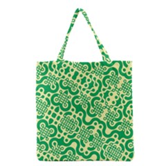 Liquid Art Pouring Abstract Seamless Pattern Lover Green Maze Grocery Tote Bag by artico