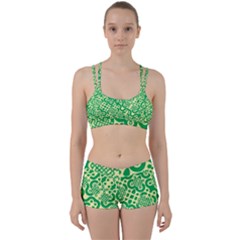 Liquid Art Pouring Abstract Seamless Pattern Lover Green Maze Perfect Fit Gym Set