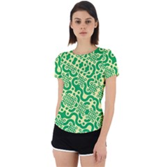 Liquid Art Pouring Abstract Seamless Pattern Lover Green Maze Back Cut Out Sport Tee