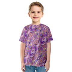 Liquid Art Pouring Abstract Seamless Pattern Tiger Eyes Kids  Sport Mesh Tee