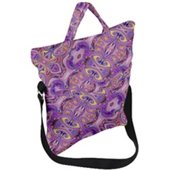 Liquid Art Pouring Abstract Seamless Pattern Tiger Eyes Fold Over Handle Tote Bag by artico
