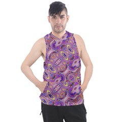 Liquid Art Pouring Abstract Seamless Pattern Tiger Eyes Men s Sleeveless Hoodie by artico