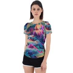 Colorful Mountains Back Cut Out Sport Tee by Dazzleway