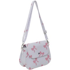 Pink Ribbons Pattern Saddle Handbag