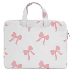 Pink Ribbons Pattern Macbook Pro Double Pocket Laptop Bag (large)