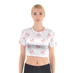 Pink Bow Pattern Cotton Crop Top by Littlebird