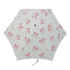 Pink Bow Pattern Mini Folding Umbrellas by Littlebird