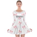 Pink bow pattern Long Sleeve Skater Dress View1