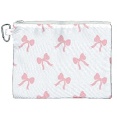 Pink Bow Pattern Canvas Cosmetic Bag (xxl) by Littlebird