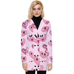 Emoji Heart Button Up Hooded Coat  by SychEva