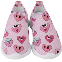 Emoji Heart Kids  Slip On Sneakers by SychEva