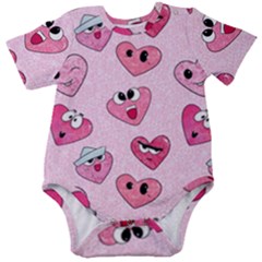 Emoji Heart Baby Short Sleeve Onesie Bodysuit by SychEva